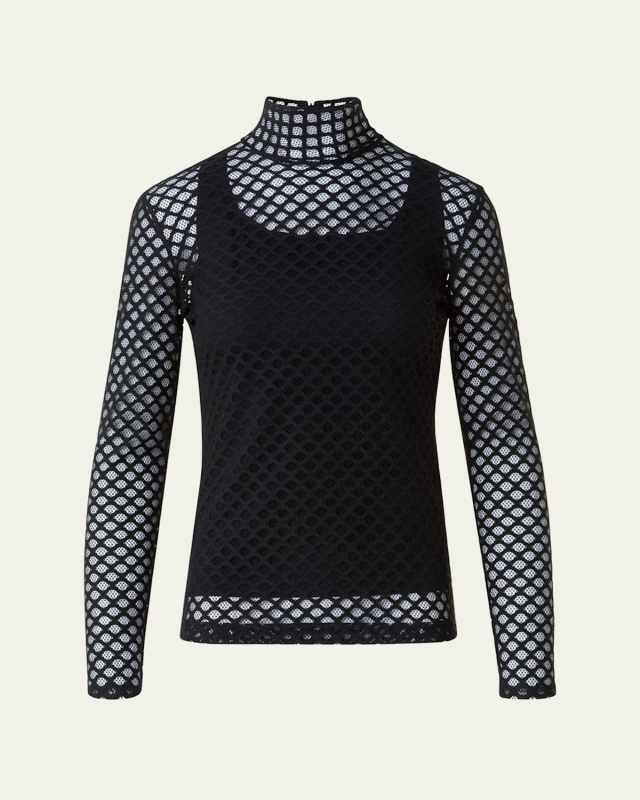 Diamond Mesh Jersey Long-Sleeve Shirt